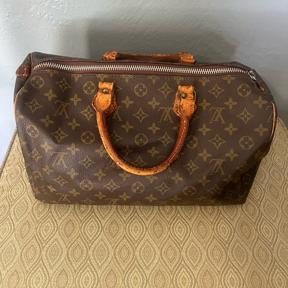 Louis Vuitton Brown Monogram Speedy 35 Bag